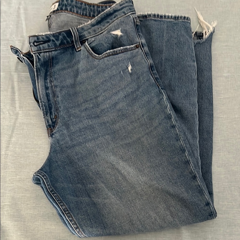 Abercrombie & Fitch Blue Boyfriend Jeans Distressed Casual